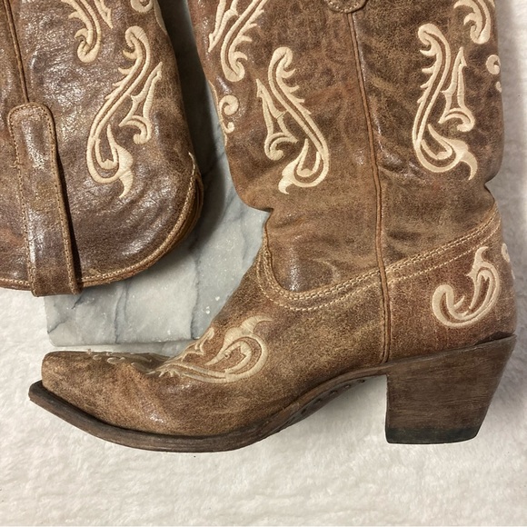 SOLD     Corral Cowboy Cowgirl Boots Sz 9 Honey Cortez Embroidered Tan Brown - Picture 14 of 15